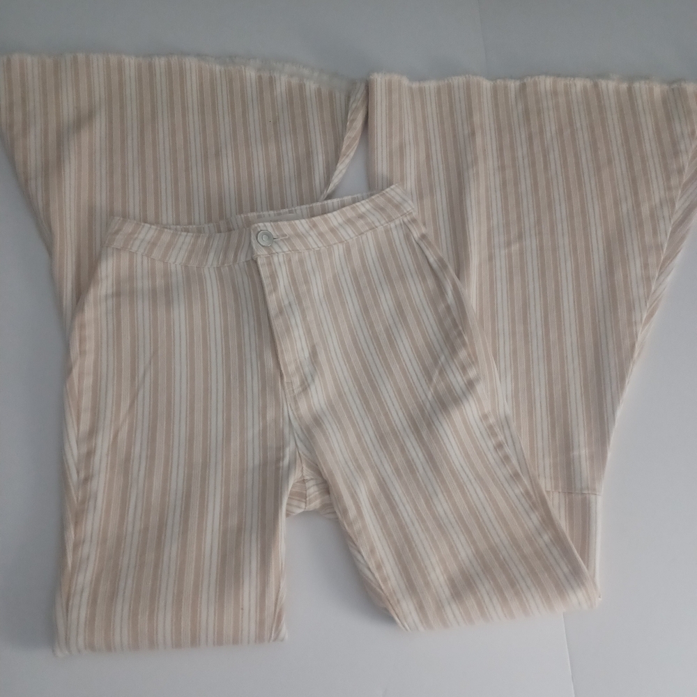 Peach Love Stripped Pants Bell Bottoms Sz S